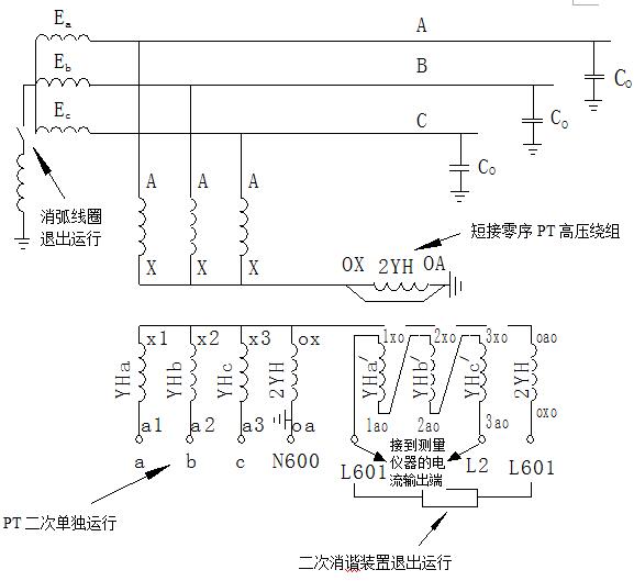 4PT接线方式转变为3PT接线方式测量示意图